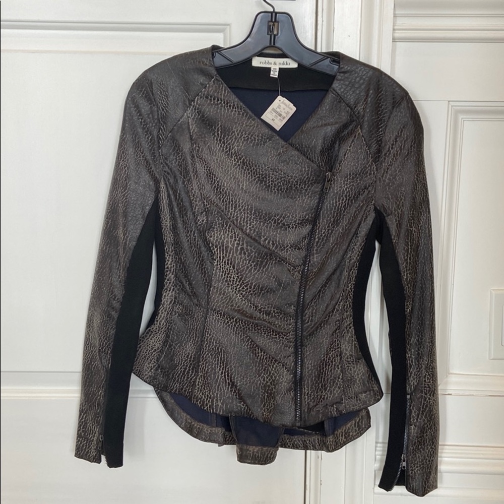 Womens “leather” and spandex jacket